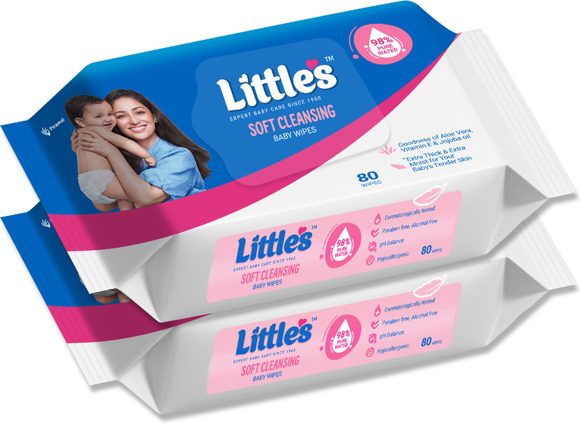 Little's Soft Cleansing Baby Wipes with Aloe Vera, Jojoba Oil and Vitamin E(160 Wipes)