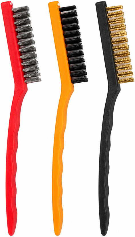 AL ATASH Heavy Duty 3PC Wire Brush Set Stainless Steel Brass Nylon Rust Cleaner Tool Cordless Cleaning Brush(Pack of 3)
