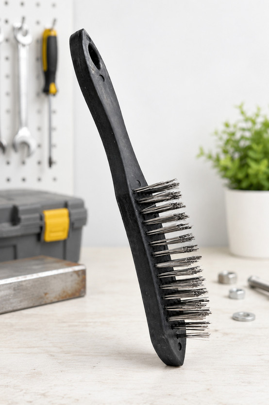 CARTPILOT Stainless Steel Wire Scratch Brush|Rust,Welding Slag,Paint&Grill-10 INCH Handle Scratch Brush(Pack of 1)