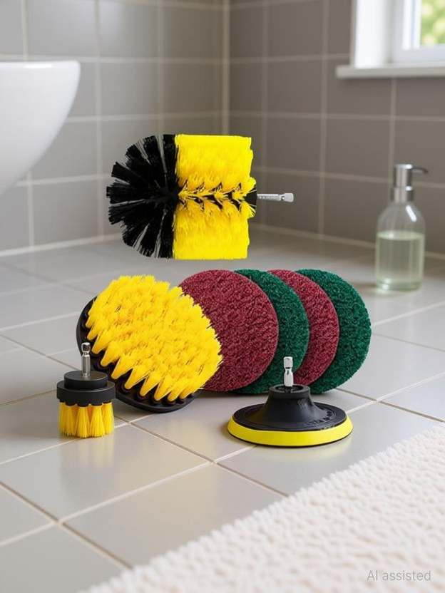 AASONS 8 Pc Drill Brush Set,Power Scrubber Cleaning Tool Kit,All Purpose 1/4" Hex shank Cordless Cleaning Brush(Pack of 8)