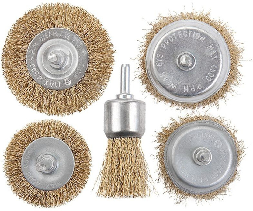 Digital Craft 5pcs/set Wire Wheel Brush Mold Grinder Engraving Machine Polishing Drill Welding Polishing Cup Rotary Power Tool Wheel Brush(Pack of 5)