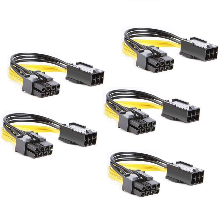 LipiWorld (Pack of 5) 6 Pin to 8 Pin Pcie Adapter Cable, 6pin Female to