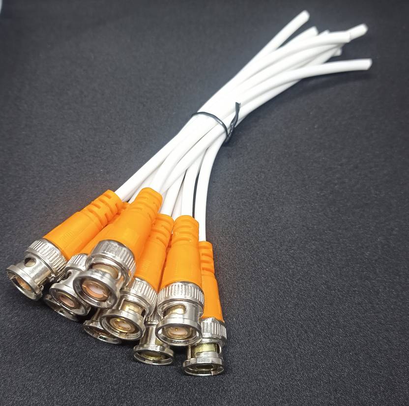 TAAPSEE 20 Pieces BNC Connector with Copper Wire Moulded(ORANGEWHITE