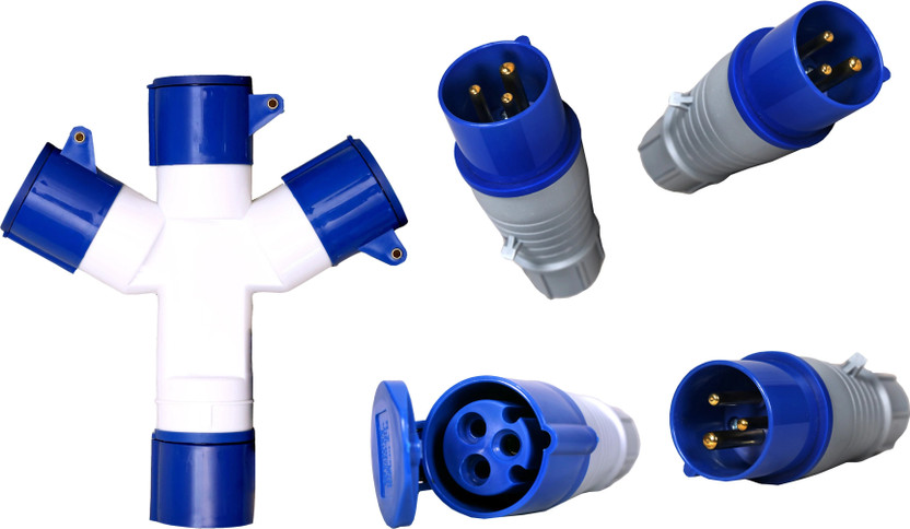 DECENT DECENT AIR SYSTEM 3pin IP44 Watertight Triple Outlet Socket Multi Splitter 16 amps Industrial Socket Industrial Plug Socket 220v 16A Set of 1 Extension Socket 3way industrial plug and socket Wire Connector(Blue, White, Pack of 1) - Flipkart Deal