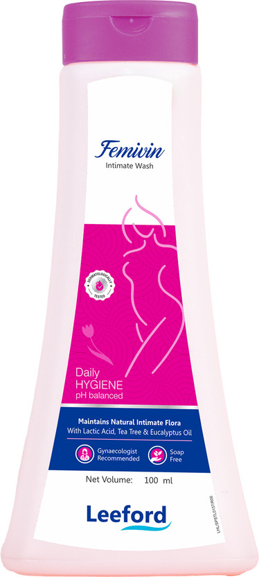 Leeford Femivin Intimate Wash With Tea Tree & Aloe|pH Balanced, Soap-Free, Odor-Control Intimate Wash(100 ml, Pack of 1)