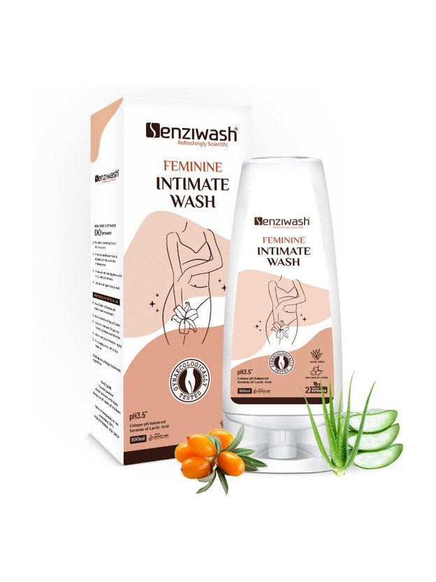 senziwash Vaginal wash/feminine intimate wash, vaginal hygiene for women, Experts in Intimate Hygiene, pH Balanced Scientific Intimate care with Natural ingredients, Enriched with Aloe and Sea Buckthorn, Prevents infection, dryness, and itching. Intimate Wash(100 ml, Pack of 1)