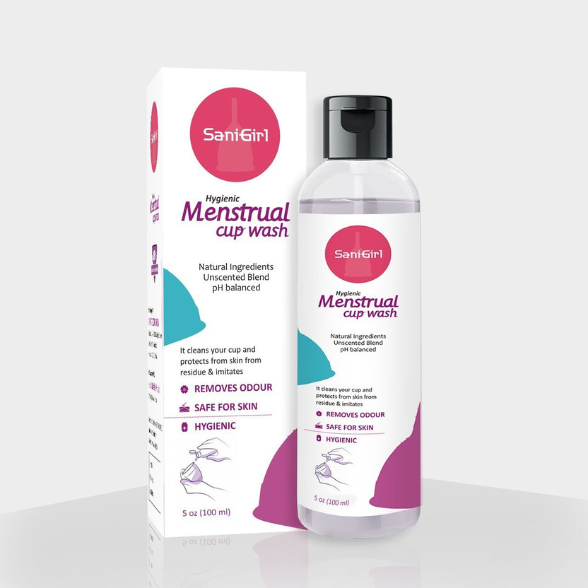 SaniGirl Menstrual Cup Wash - 100 ml with Floral Fragrance to Wash your Period Cup in a Hygienic Way-Prevents infections, blood stains, stickiness Intimate Wash(100 ml, Pack of 1)