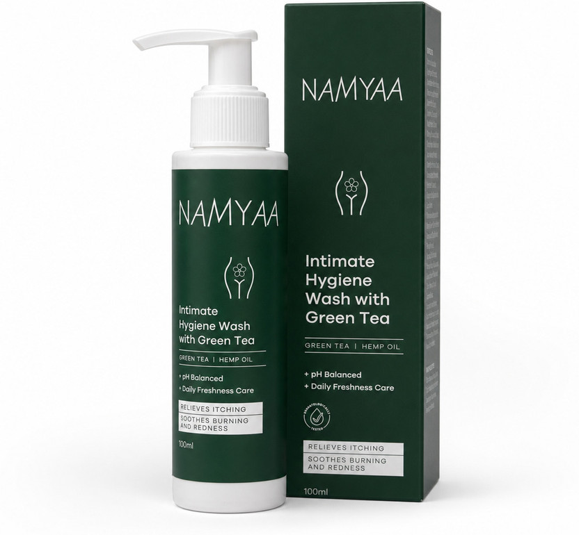Namyaa Intimate Hygiene Wash with Green Tea | Eliminates Odors | Intimate Wash(100 ml, Pack of 1)