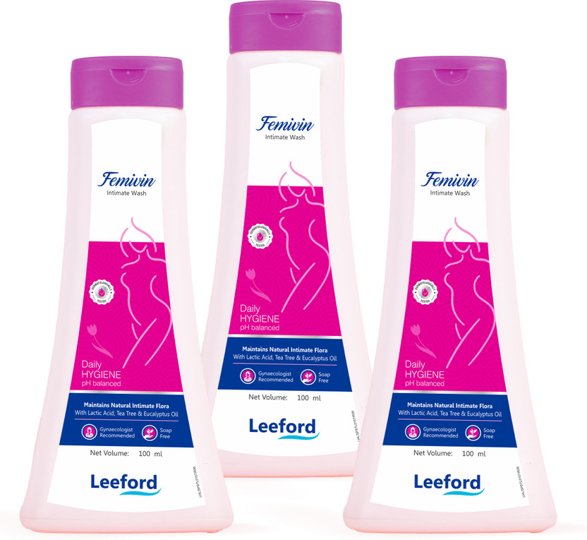 Leeford Intimate Wash With Tea Tree & Aloe | pH Balanced, Soap-Free, Odor-Control Intimate Wash(300 ml, Pack of 3)
