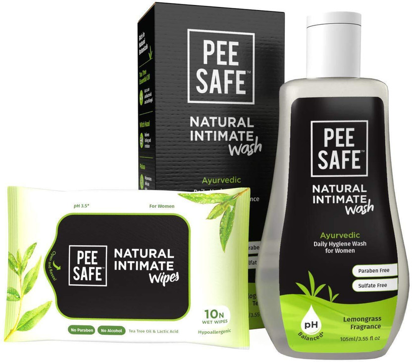 Pee Safe Natural intimate wash and wipes for women Intimate Wash(105 ml, Pack of 1)