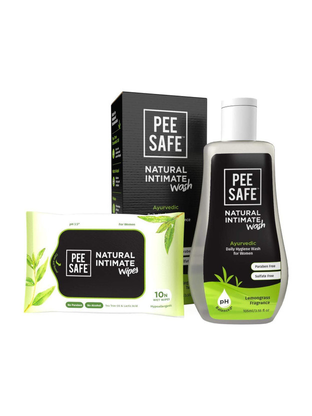 Pee Safe Natural intimate wash and wipes for women Intimate Wash(105 ml, Pack of 1)