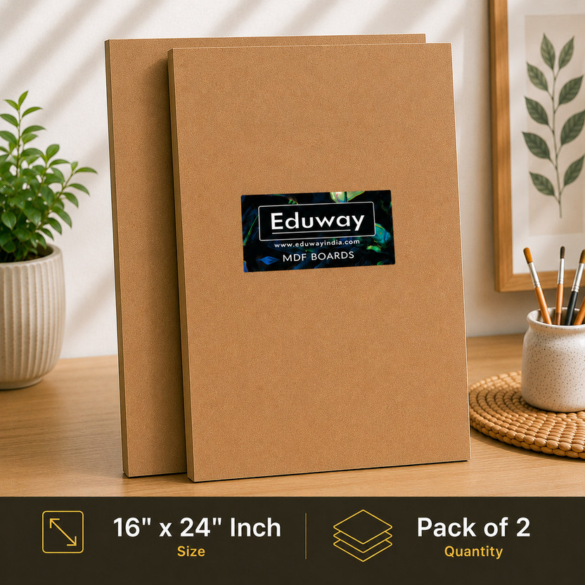 Eduway Eduway 16"x24" Mdf Board Sheet For Art & Craft Pack of 2 Ash Japanese Wood Veneer(60 cm x 40 cm) - Flipkart Deal