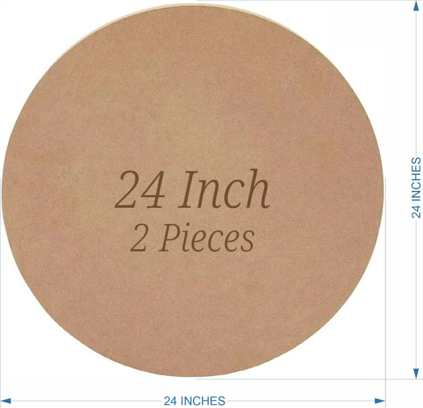 Tuck N Togs 24 inch - 2 Piece MDF - Round Wood Boards - Circles for Art & Craft Resin Lippan Ash Wood Veneer(60 cm x 60 cm)