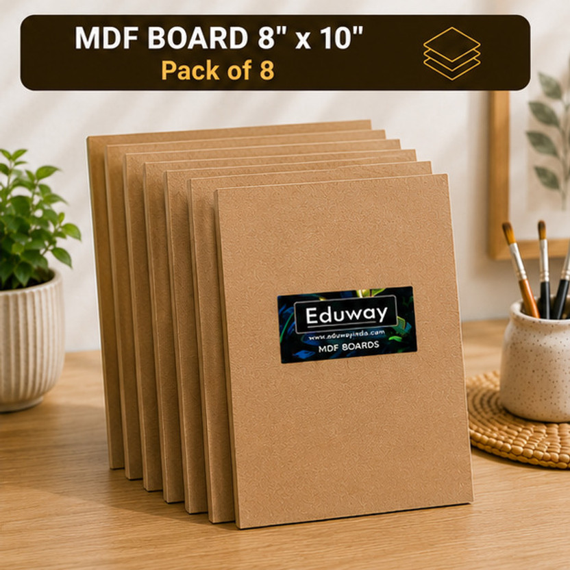 Eduway 8"x10" Mdf Board Sheet For Art & Craft Pack of 8 Ash Japanese Wood Veneer(20 cm x 25 cm)