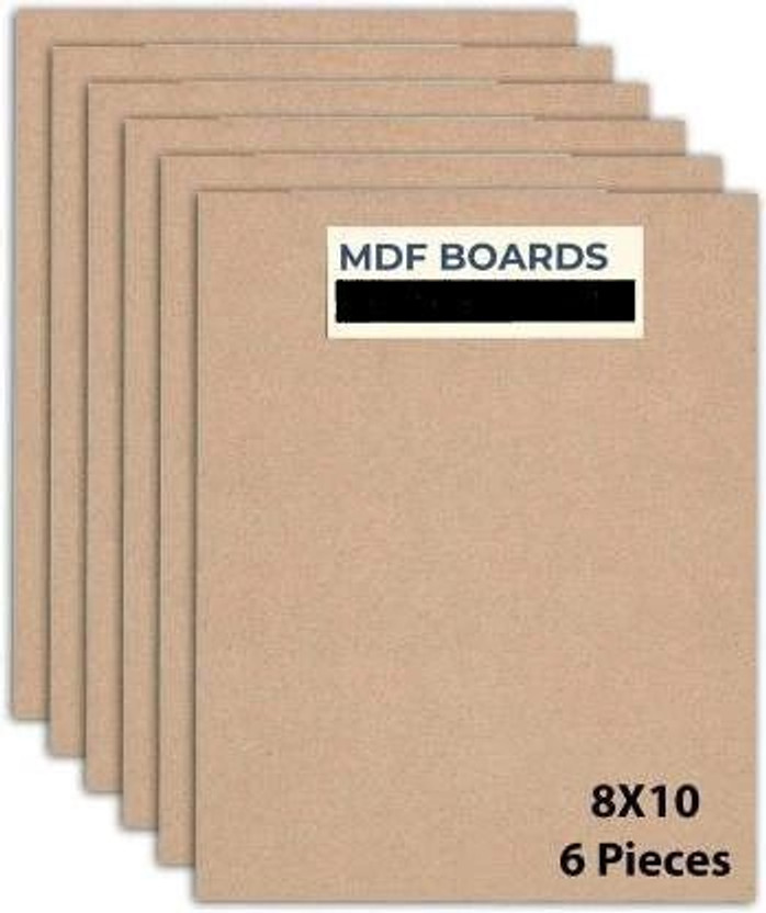 BHUKESHA [101] 8" X 10" Mdf Board Pack of 6 Pine Wood Veneer(20 cm x 25 cm)