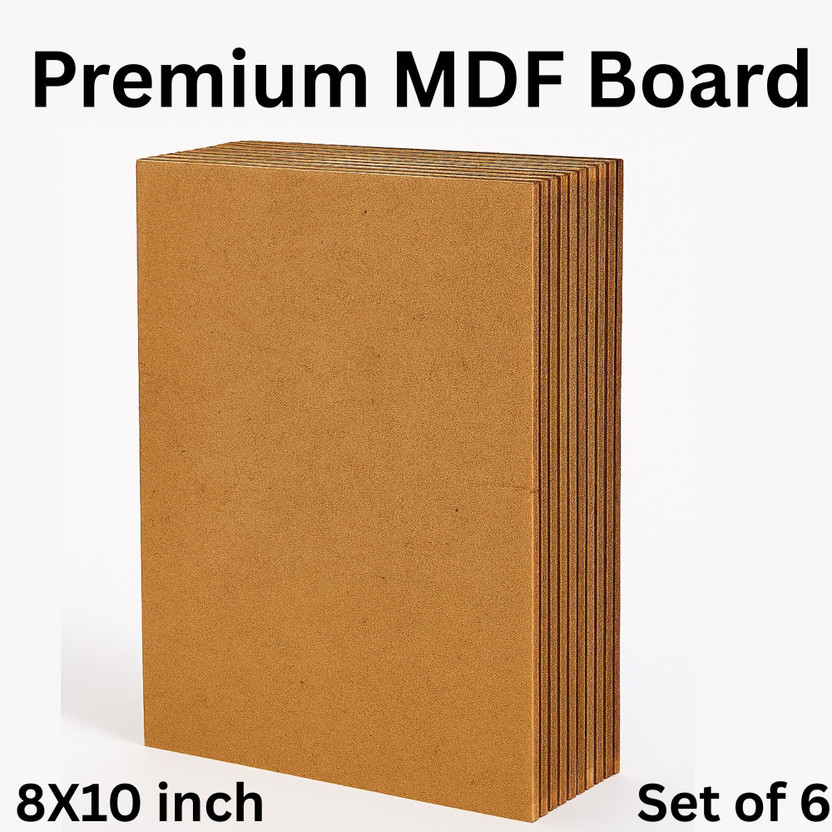 MDF Premium Pack of 6 Rectangle Boards - Perfect Canvas for Your Creative Vision! Ash Japanese Wood Veneer(25 cm x 20 cm)