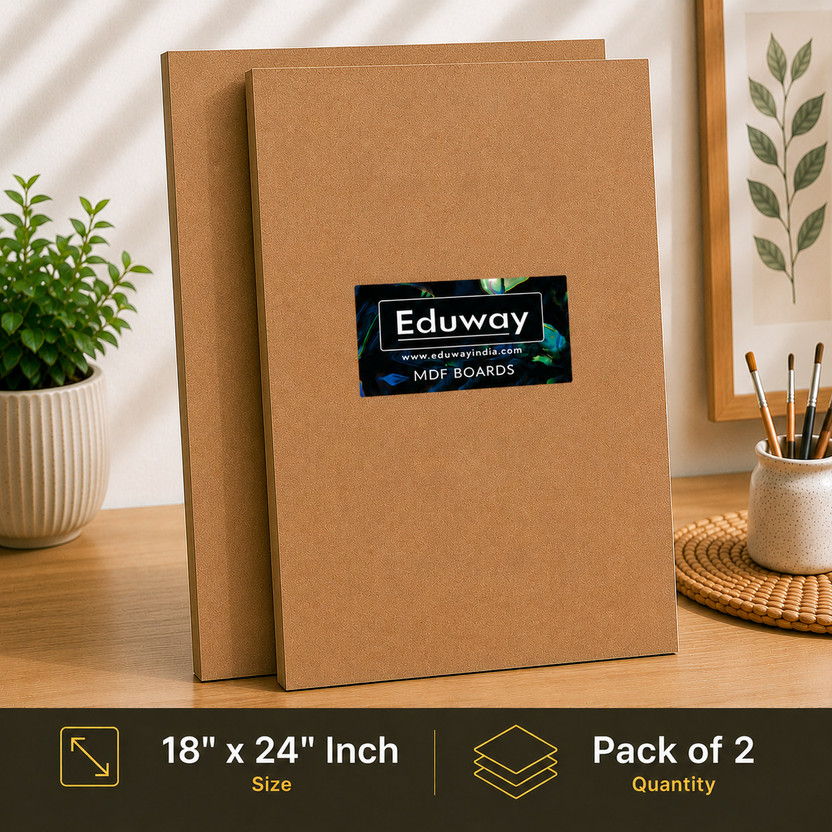 Eduway 18"x24" Mdf Board Sheet For Art & Craft Pack of 2 Ash Japanese Wood Veneer(45 cm x 60 cm)