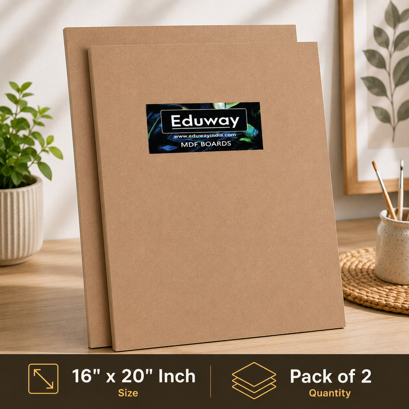 Eduway Eduway 16"x20" Mdf Board Sheet For Art & Craft Pack of 2 Ash Japanese Wood Veneer(40 cm x 50 cm) - Flipkart Deal