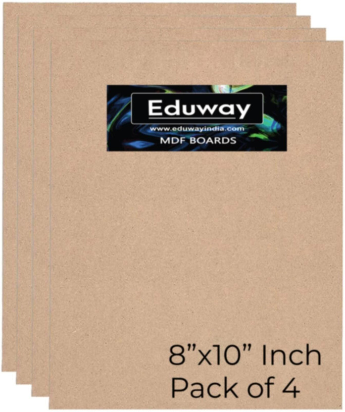 Eduway 8"x10" Mdf Board Sheet For Art & Craft Pack of 4 Ash Japanese Wood Veneer(20 cm x 25 cm)