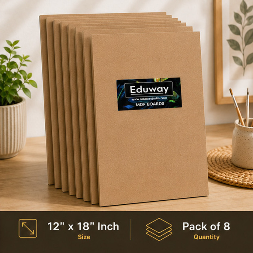 Eduway 12"x18" Mdf Board Sheet For Art & Craft Pack of 8 Ash Japanese Wood Veneer(30 cm x 45 cm)