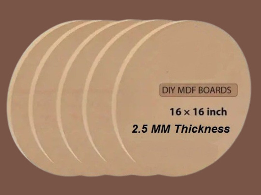 Preha The Smart Choice 16 X16 Inches Round MDF Board Cutouts for Art & Craft Mdf Board Sheet Pack of 3 Pine Wood Veneer(40 cm x 40 cm)