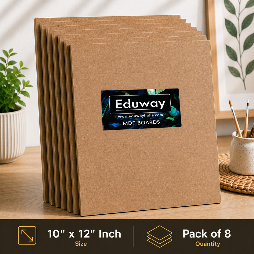 Eduway 10"x12" Mdf Board Sheet For Art & Craft Pack of 8 Ash Japanese Wood Veneer(25 cm x 30 cm)