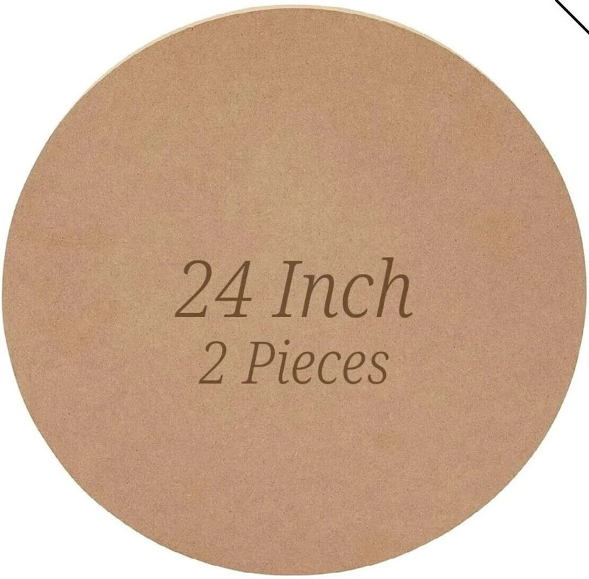 NOZOMI 24 Inch (2 Pieces) MDF - Round Wood Boards - Circles for Art & Craft Resin Pine Wood Veneer(60 cm x 60 cm)