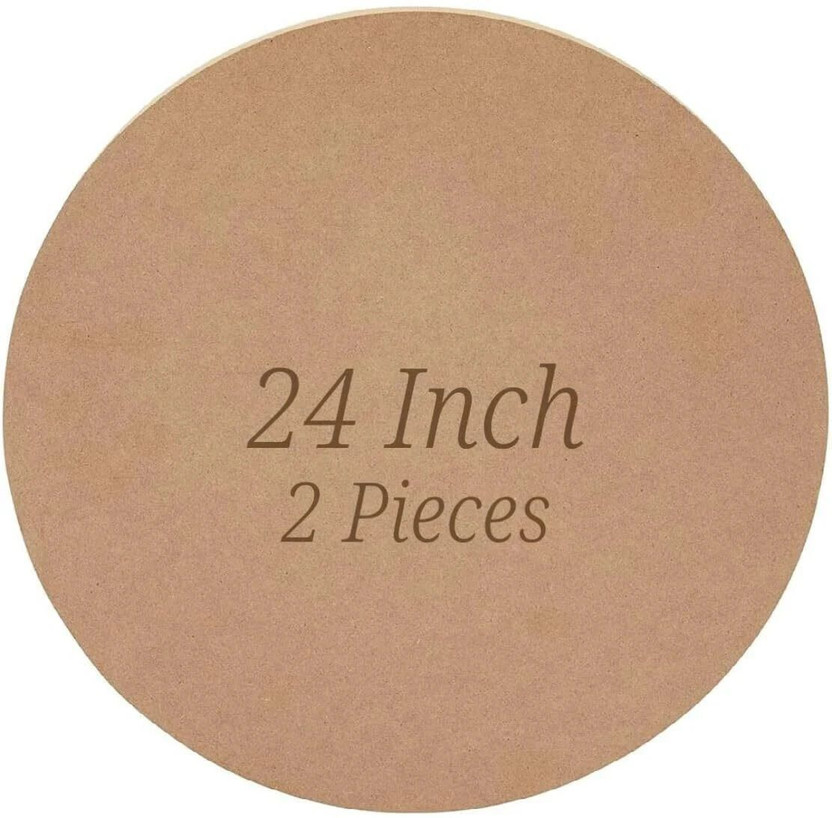 NOZOMI 24 Inch (2 Pieces) MDF - Round Wood Boards - Circles for Art, Craft, Resin Pine Wood Veneer(60 cm x 60 cm)