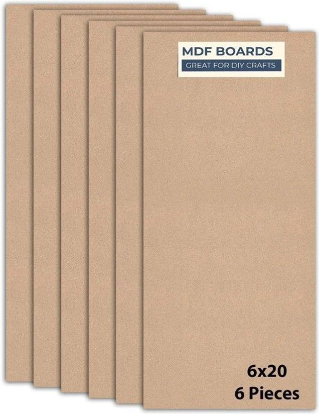 PeerShah 6" X 20" Mdf Board Sheet For Art & Craft Pack of 6 Ash Japanese Wood Veneer(15.24 cm x 50 cm)