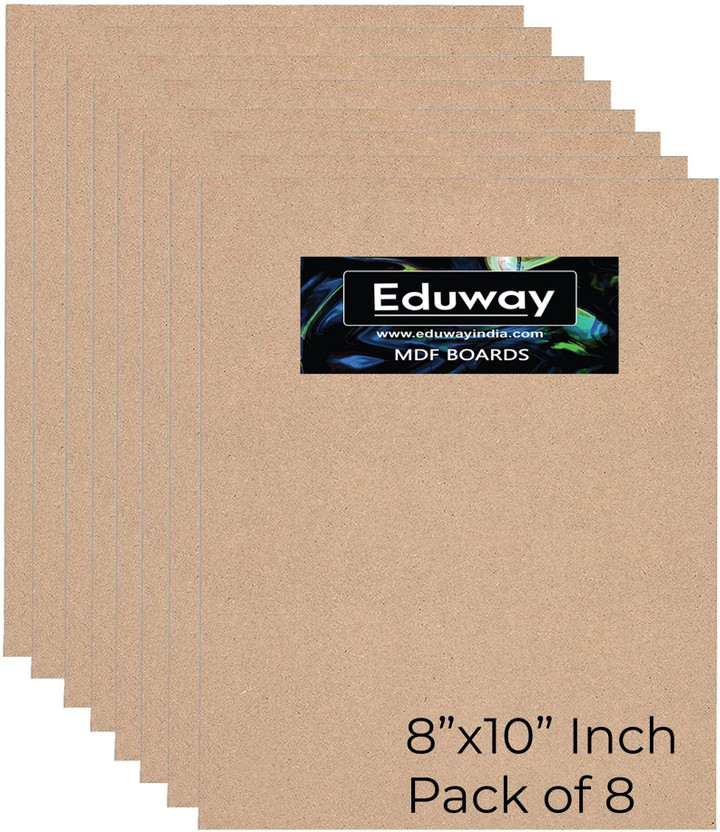 Eduway 8"x10" Mdf Board Sheet For Art & Craft Pack of 8 Ash Japanese Wood Veneer(20 cm x 25 cm)