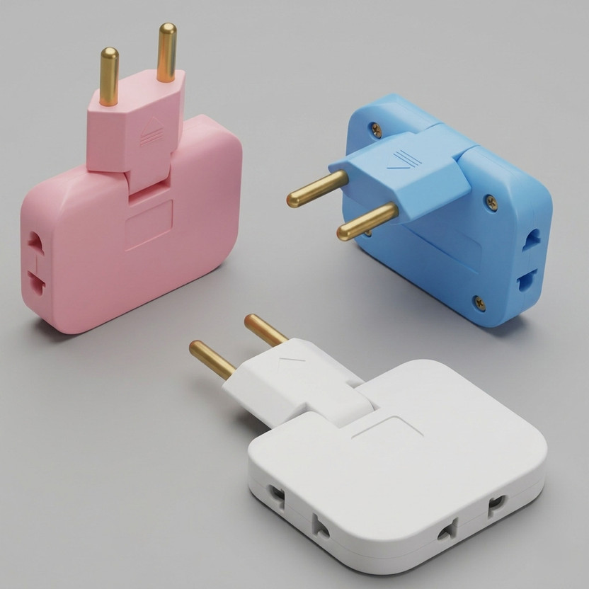 WARRIO Multiplug Adapter 3 Way, 180 Degree Rotating Socket, Electrical Wall Plug Worldwide Adaptor(Multicolor)