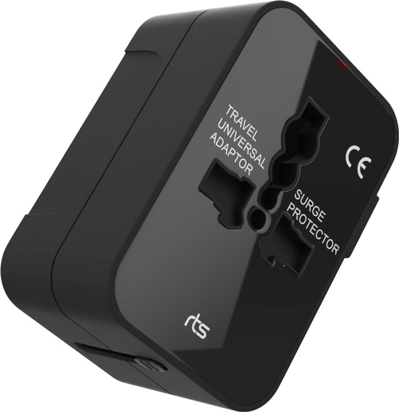 RTS Universal Travel Adapter,Travel Plug Adapter Worldwide International Travel Worldwide Adaptor(Black)