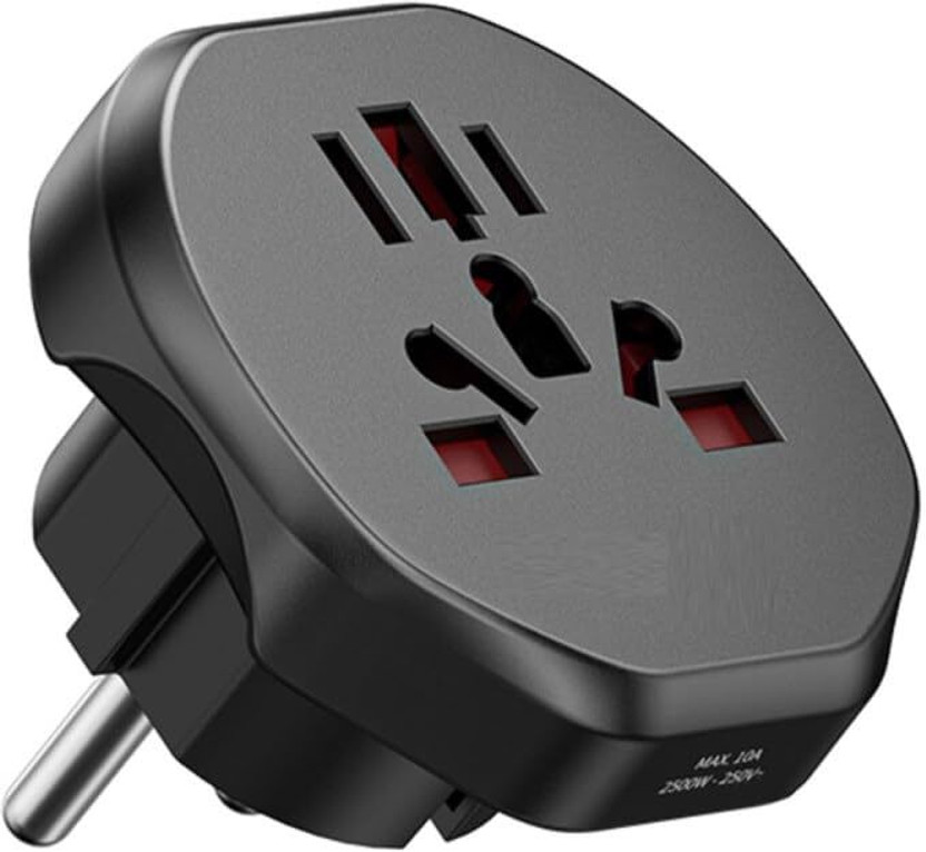 ULTRABYTES JTP UNIVERSAL UK,EU,US,AU TRAVEL ADAPTER 8-hole design Multi-standard sockets Worldwide Adaptor(Black)