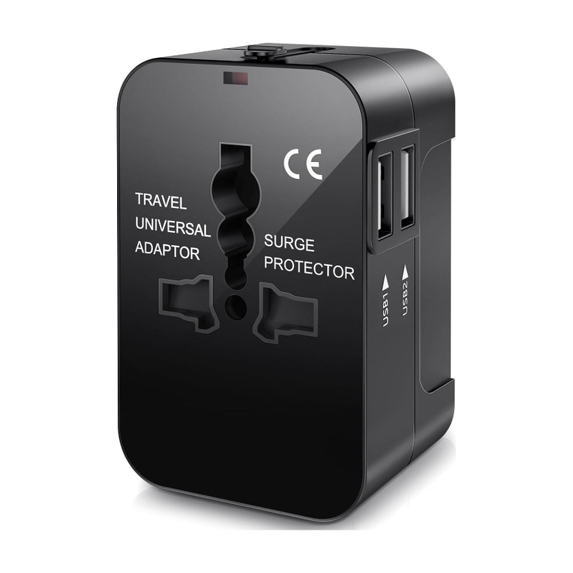 Jihaan Premium Travel Adapter, Portable Universal All in One Worldwide Power Adapter Worldwide Adaptor(Black)