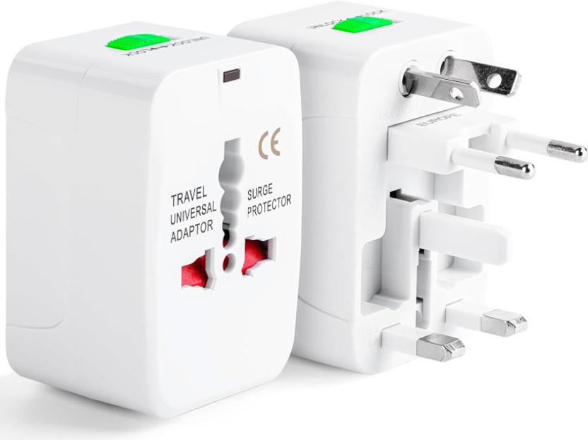 TEHLANICRAFT Universal Adapter Travel 150+ Countries Compatible Worldwide Adaptor(White)
