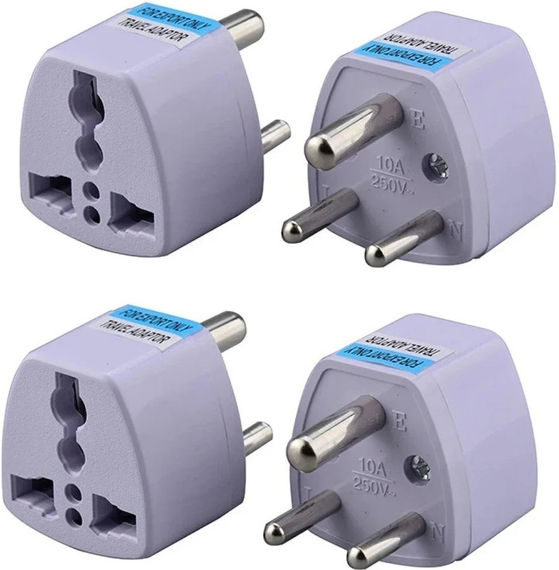 vadda vadda bai Conversion Plug Adapter for US, UK, AUS/China Pin to India Socket Converter 4Pcs Worldwide Adaptor(White) - Flipkart Deal
