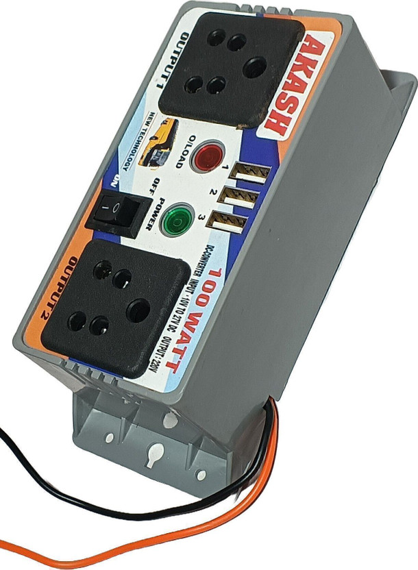 AGpackers 3 USB port dc Battery to Ac Battery converter 100 Watt electric Worldwide Adaptor(Black)