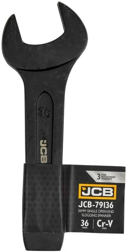 JCB Single Open-End Slugging Spanner | Heavy Duty Striking Open Jaw Wrench CR-MO Steel Industrial Spanner for Construction, Automotive & Machinery Single Sided Open End Wrench(Pack of 1)