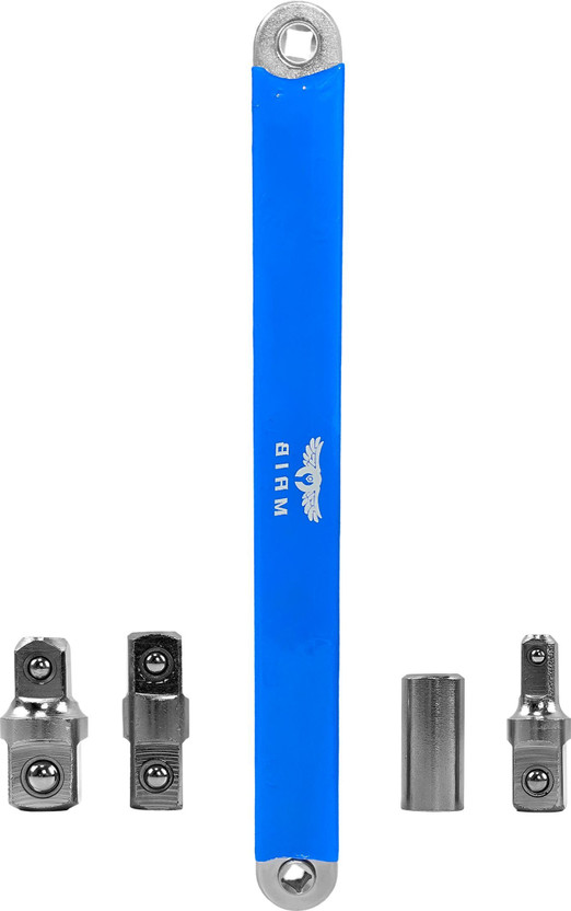 Digital Craft 15 Inch Offset Extension Tool Impact Ready Socket Wrench with 1/2 3/8 and 1/4 Inch Drive Adapters Zero Degree Ratchet for Car Repair Tight Access Mechanic Double Sided Socket Wrench(Pack of 1)
