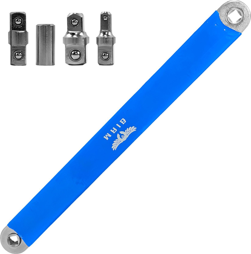 Digital Craft 15 Inch Offset Socket Wrench Extension Impact Ready Tool with 1/2 3/8 and 1/4 Inch Square Drive Adapters Zero Degree Ratchet for Car Repair Mechanic Tight Double Sided Socket Wrench(Pack of 1)