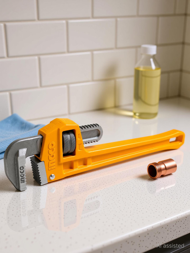 INGCO 10" Pipe Wrench Single Sided Pipe Wrench(Pack of 1)