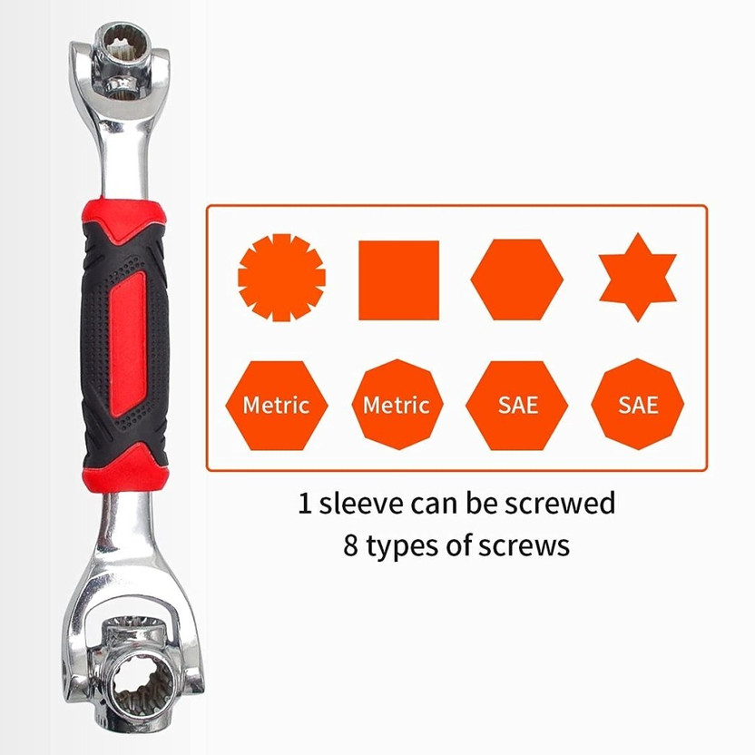 MK Online Mart Tiger Wrench 48 in 1 Universal Socket Wrench with 360 Degree Rotating Head Double Sided L Type Wrench(Pack of 1)