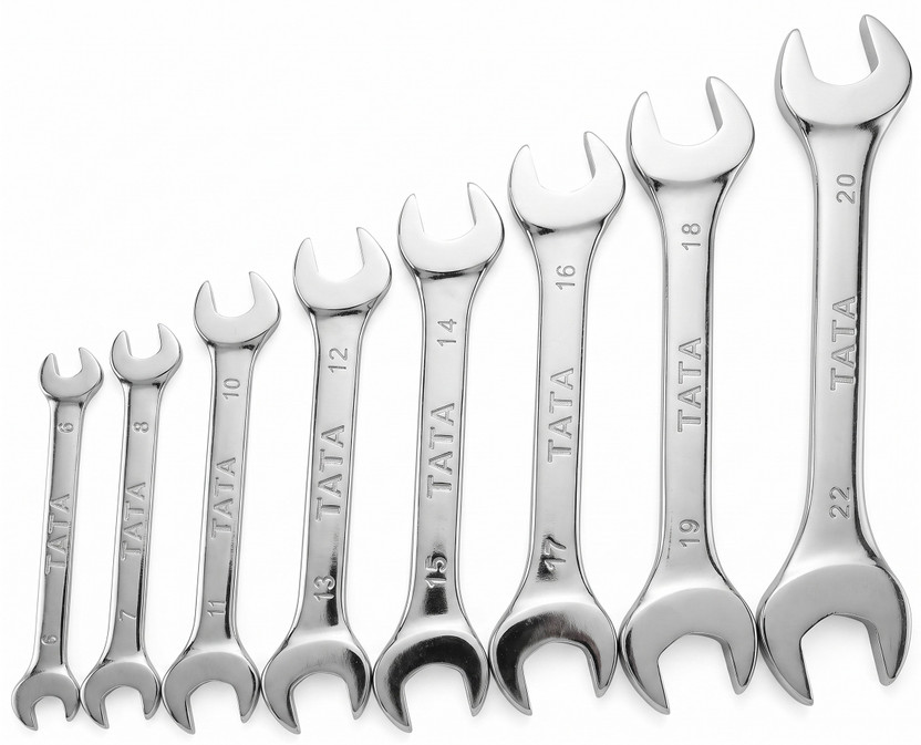 TATA TATA AGRICO Set of 8 (SPD013) Double Open End Spanner Double Sided Open End Wrench(Pack of 8) - Flipkart Deal