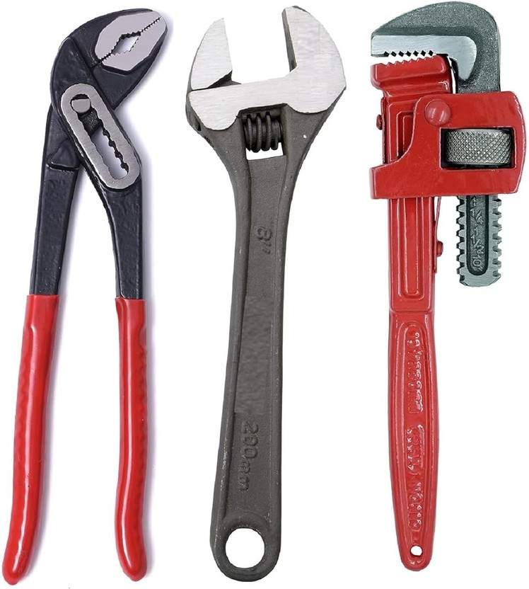 RK RK Collections 3-Pc Heavy Duty Wrench Set - Plier, Wrench, Pipe Wrench Single Sided Pipe Wrench(Pack of 3) - Flipkart Deal