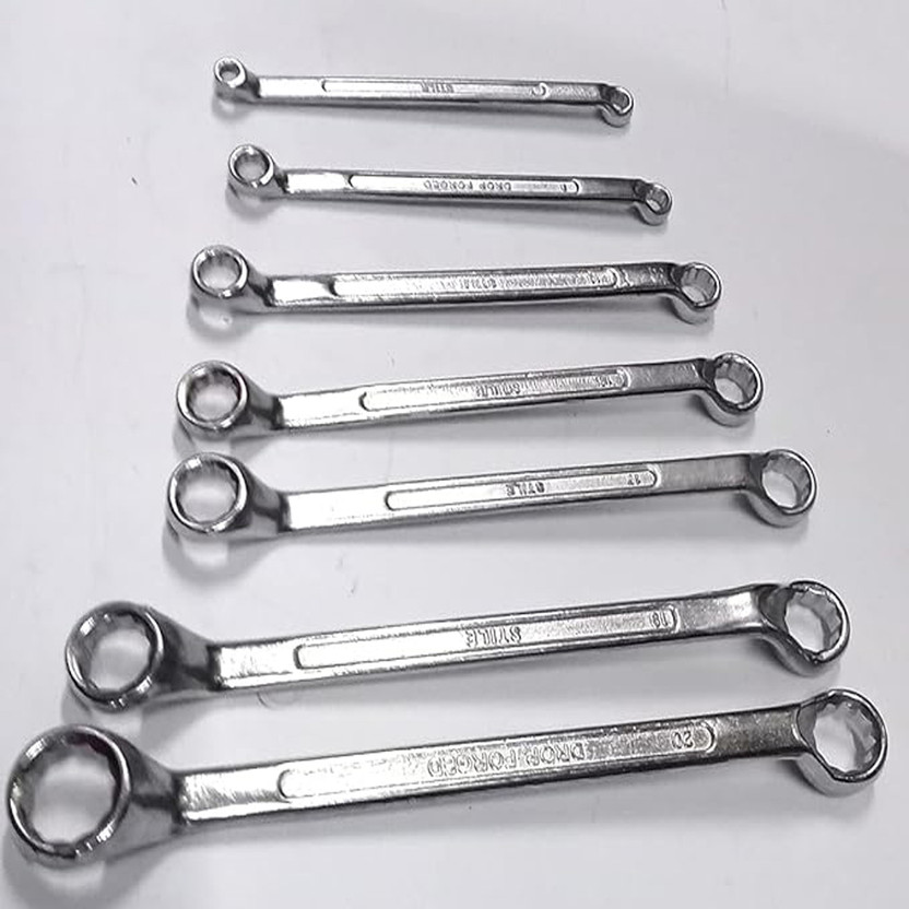 Atrocitus ATC2002 Heavy Duty End Ring Spanner WrenchSet(8pc Set)/REPAIR TOOLKIT(6MM-22MM) ATC2002 Double End Ring Spanner,Anti Corrosion For Personal & Professional Use Double Sided Box End Wrench(Pack of 8)