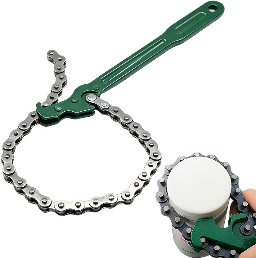 Greva 9 Inch Heavy-Duty Ratcheting Chain Wrench Heavy Duty 9-Inch Multipurpose Chain Wrench for Oil Filters and Pipe Fitting Single Sided Pipe Wrench(Pack of 1)