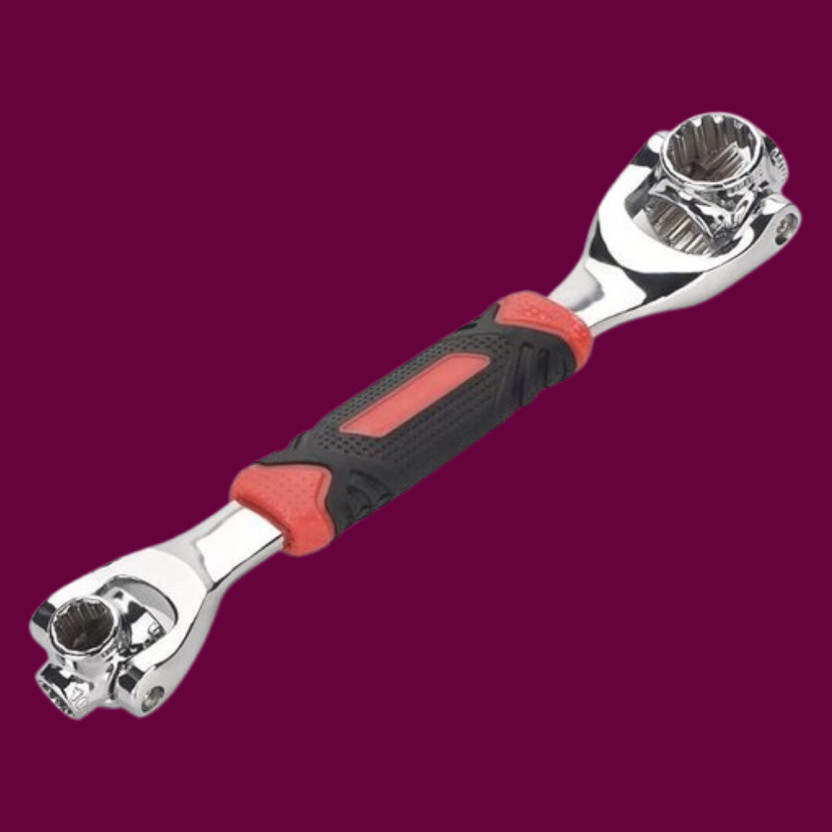 Dipdark Multi Use Adjustable Socket Tool Professional Multi Function Rotating Head Wrench for All Bolts Double Sided Socket Wrench(Pack of 1)