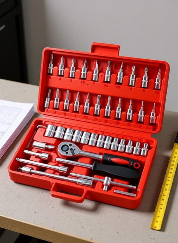Runicha 46 IN 1 Pcs Combination Wrench Set/Socket Car&Bike Repairing Hand Tool Kit Single Sided Combination Wrench(Pack of 1)