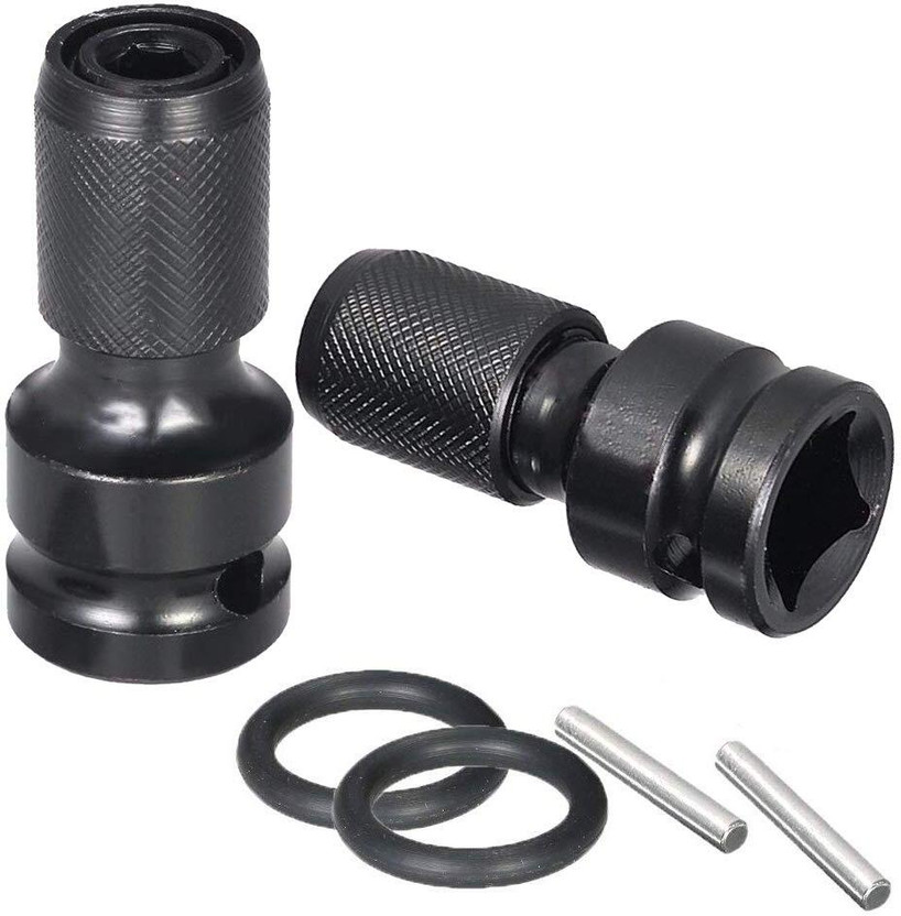 AASONS 1/2" Sd to 1/4" Hex Female Socket Adapter Quick Release Chuck adaptor set of 2 AASONSDrill Chucks Adaptor Conversion for Impact and Ratchet Wrench Single Sided Box End Wrench(Pack of 2)