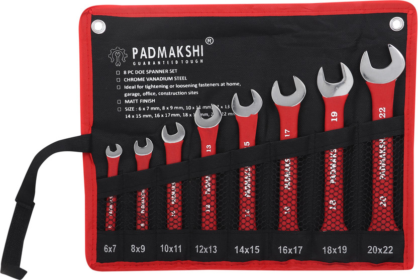 Padmakshi DOE-8pc Open End Spanner Set Double Ended Open Spanner Set Double Sided Open End Wrench (Pack of 8) Double Sided Open End Wrench(Pack of 8)